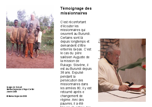 Témoignage des religieux