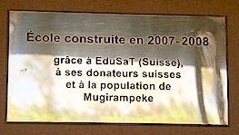 Plaque d'inauguration